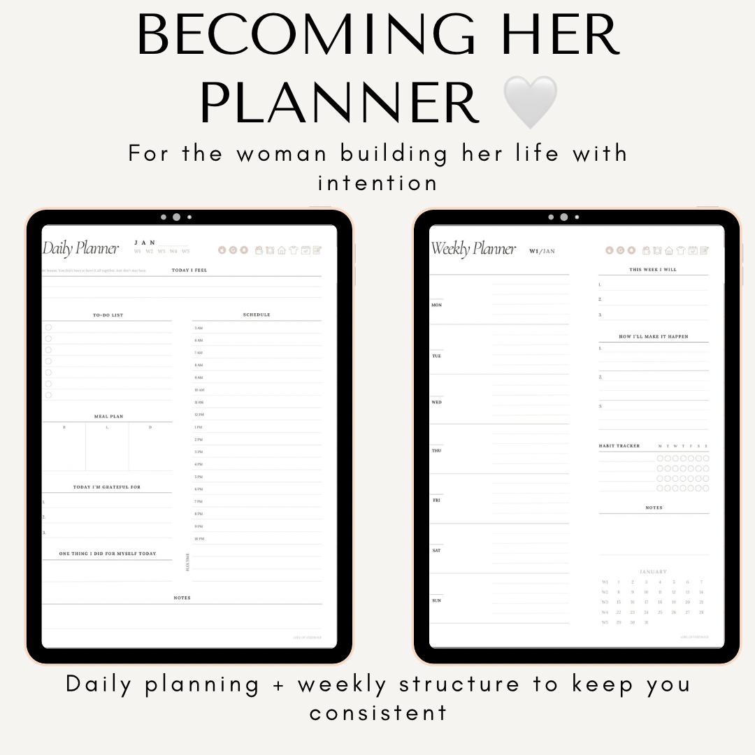 Becoming Her | Digital Planner ✨