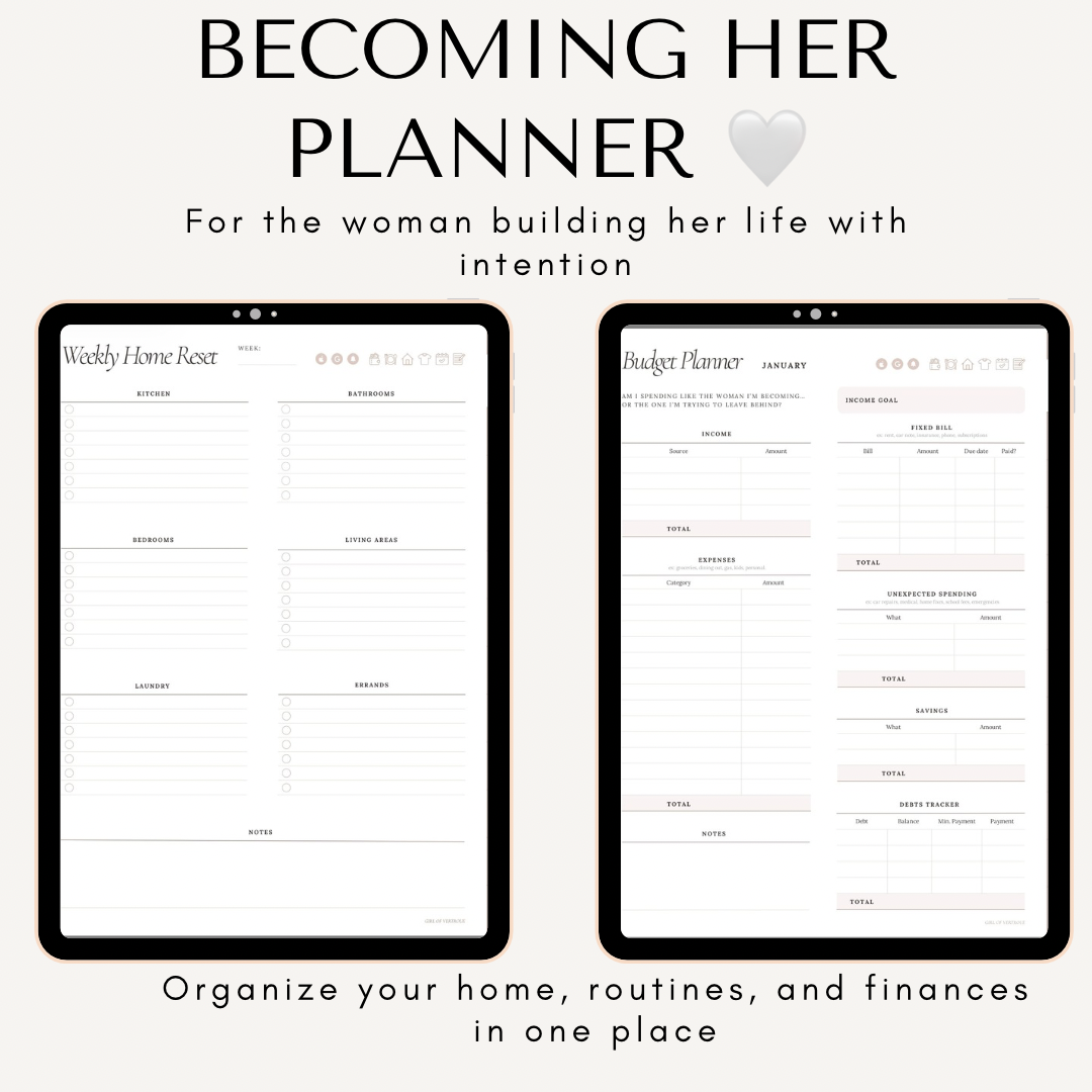 Becoming Her | Digital Planner ✨